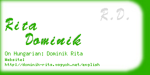 rita dominik business card